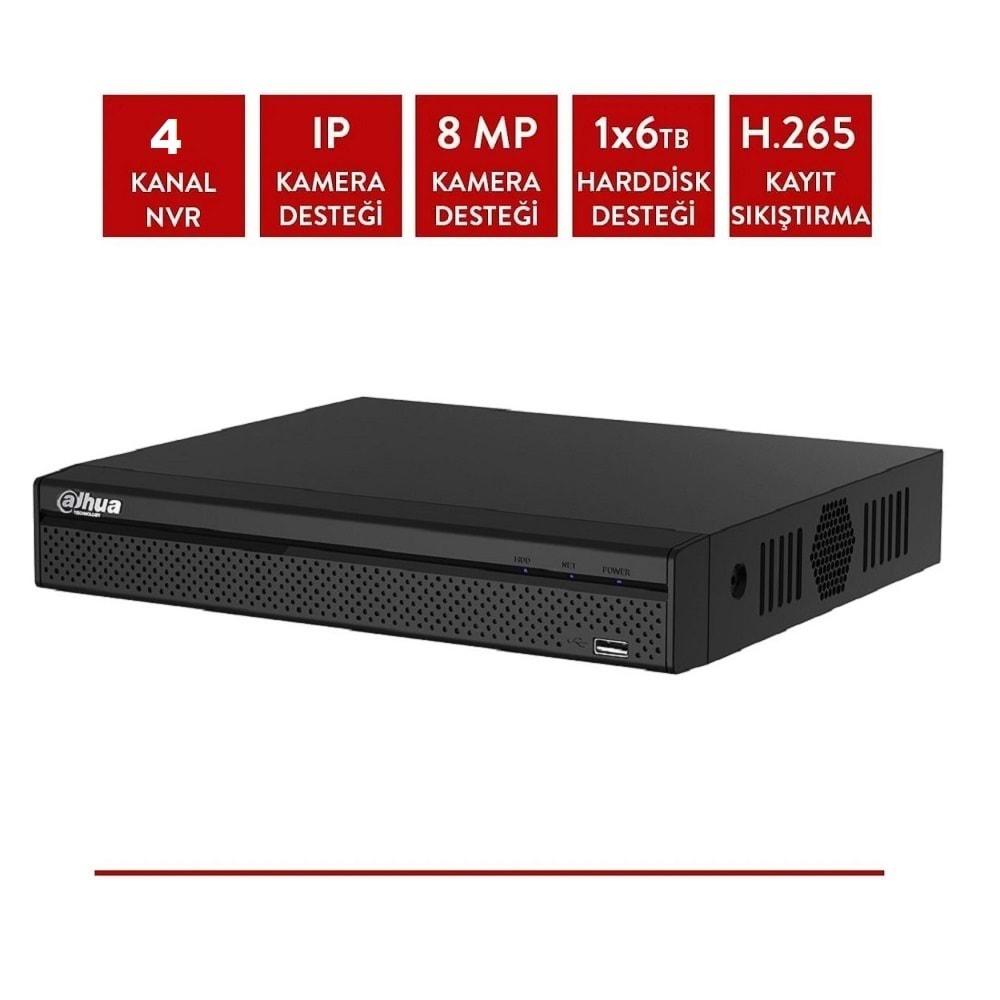 Dahua NVR2104 4 Kanal NVR Kayıt Cihazı 8mp Destekli