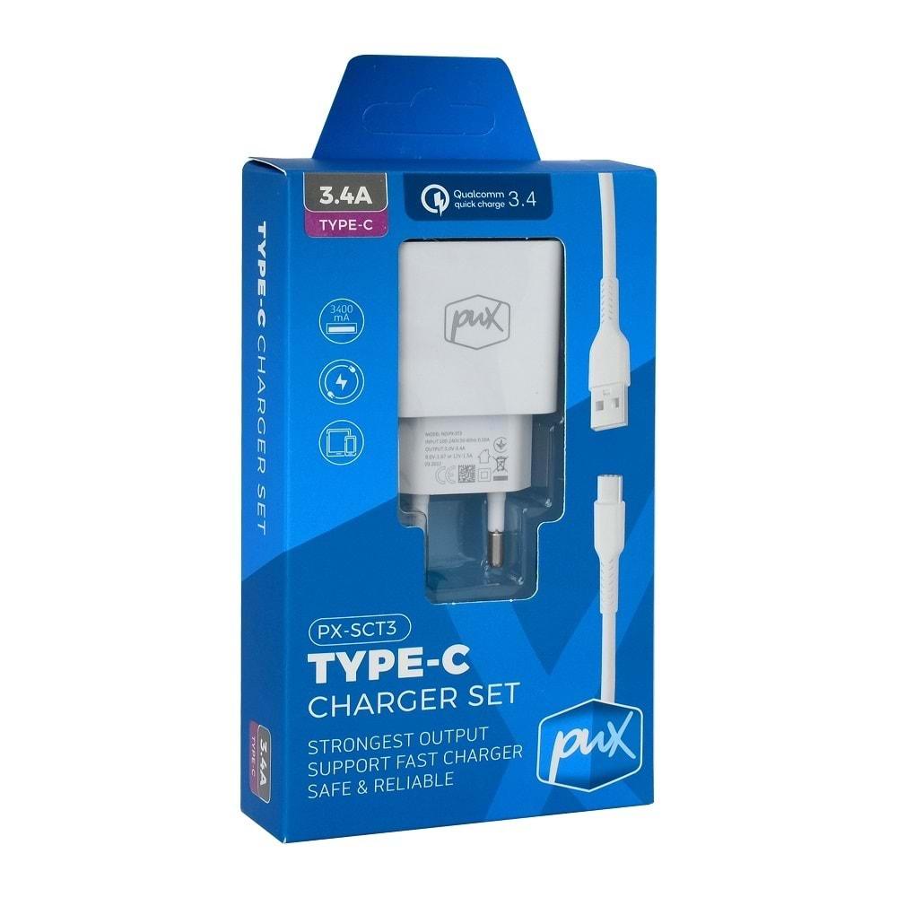 Pux PX-SCT3 3.4A Type-C Hızlı Telefon Şarj Cihazı