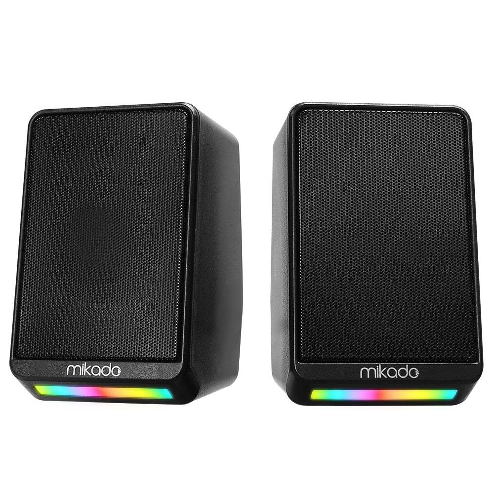 Mikado MD-178 Siyah RGB Aydınlatmalı USB + 3.5mm Speaker