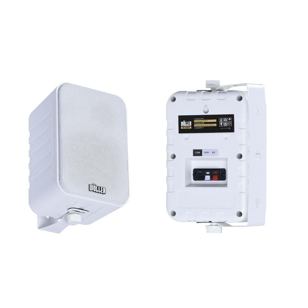 Wöller W-4100T Beyaz 4” Hat Trafolu Duvar Hoparlörü / 100 Watt Max. / 8 Ohm / 210*135*113 mm