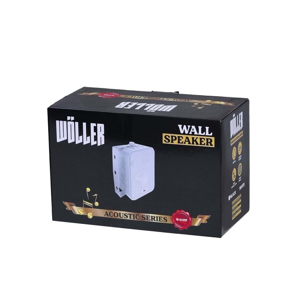 Wöller W-4100T Beyaz 4” Hat Trafolu Duvar Hoparlörü / 100 Watt Max. / 8 Ohm / 210*135*113 mm