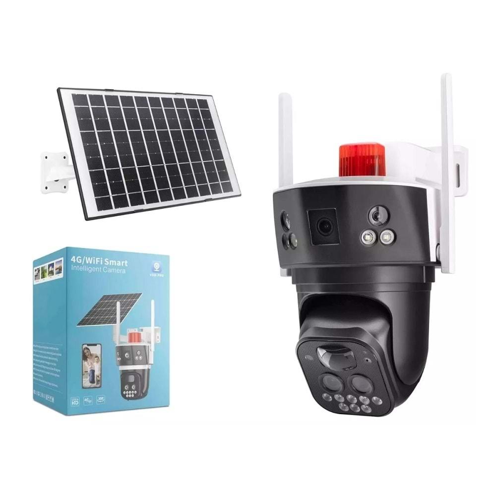 Netojen NT-59G Solar 4G Kamera 2*3Mp Lens 10x Zoom V380
