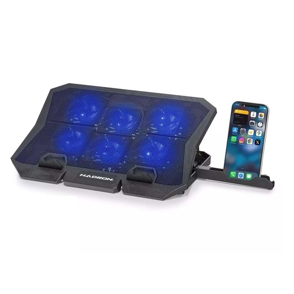 Hadron HDX4254 Laptop Soğutucu 6x Fan LED’li + Telefon Standı