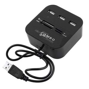 Netojen HDX7006(160) 2.0 Usb Hub 3 Port+TF & SD & Pro Duo Card Reader