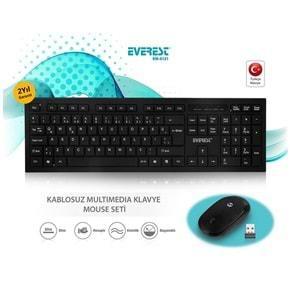 Everest KM-6121 Siyah Kablosuz Q Slim Klavye + Mouse Set