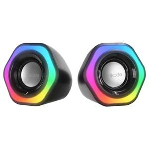 Mikado MD-176 Siyah RGB Aydınlatmalı USB + 3.5mm Speaker