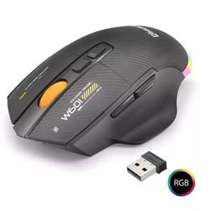 Mkespn W601B Gaming Mouse Kablosuz + Kablolu 12800 Dpi 7 Tuş Makro 1000Hz Rgb Oyuncu Mouse Siyah