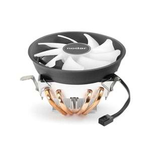 Nodar ND2600 CPU Fan Hava Soğutucusu Combo Tek Fanlı 120 mm Siyah Beyaz