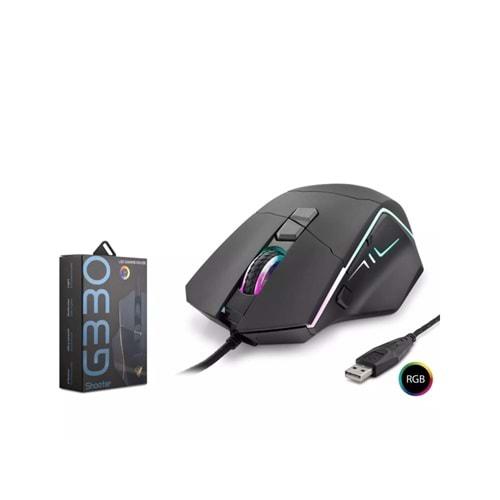Hadron Shooter G330 Kablolu Oyuncu Mouse Rgb 6400 Dpi 150Cm Siyah