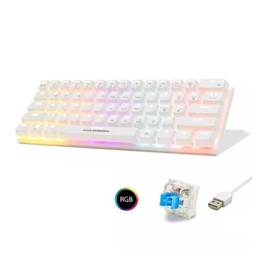 Hadron G508B Beyaz Mekanik Blue Switch Rgb Oyuncu Klavye