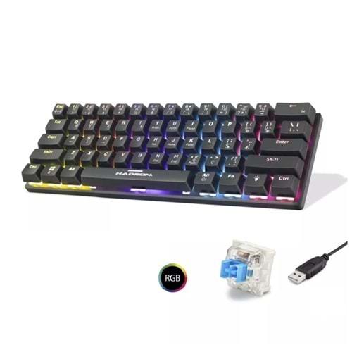 Hadron G509B Siyah Mekanik Blue Switch Rgb Oyuncu Klavye