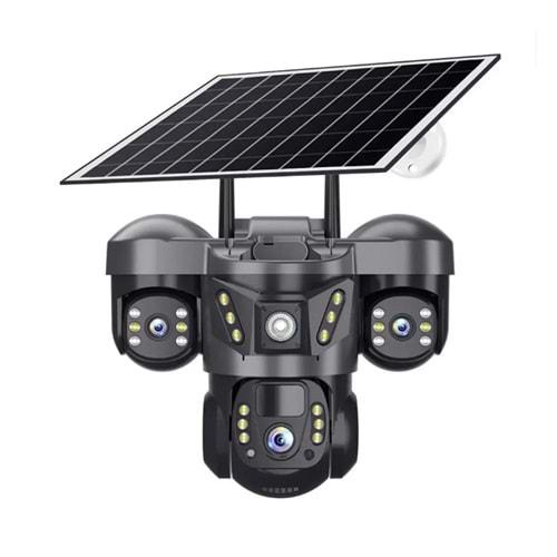 Netojen NT-66G Solar 4G Kamera 3*3Mp Lens V380 Siyah