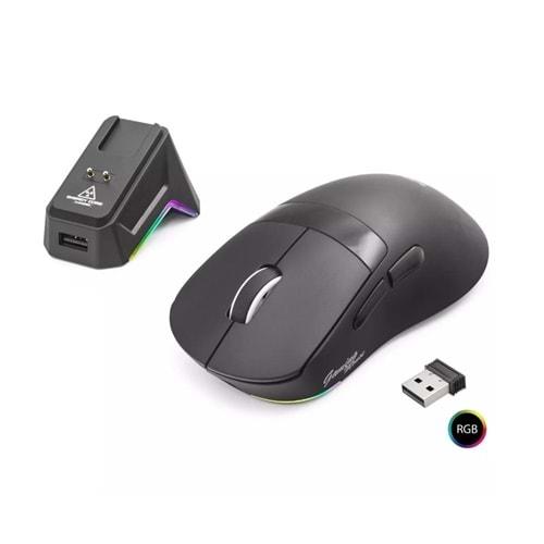 Mofan MF1216B Kablosuz Gaming RGB Mouse Şarj Standlı - Siyah