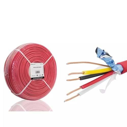 Hadron HDX5581-250 Yangın Alarm Kablosu J-Y(St)Y..Lg CCA 2x2x0.80 mm 250 mt - Kırmızı