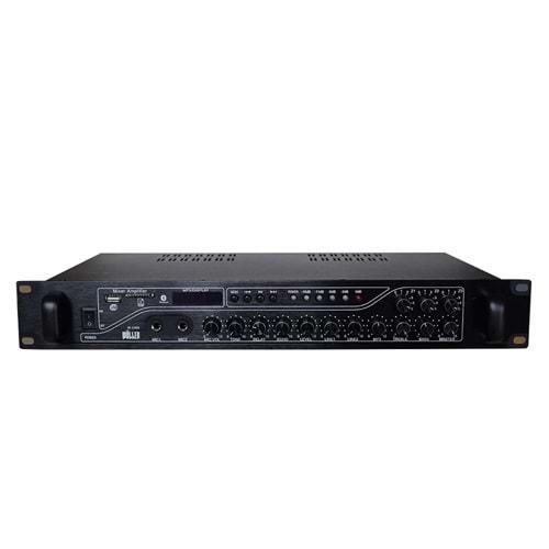 Wöller W-3300 Trafolu Mikser Amfi 300Watt 3 Bölge Usb/Sd Kart/ Bluetooth2 Mikrofon GirişiAnons Sırasında Otomatik Müzik Kesme ÖzelliğiBass/Tiz/Echo Kontrol