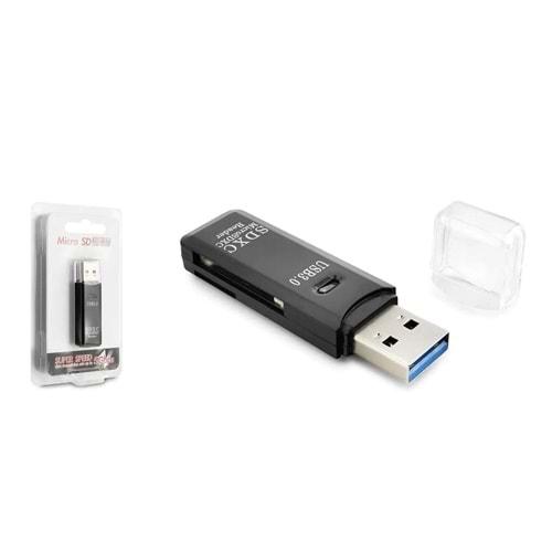 Hadron HDX7030 USB 3.0 Kart Okuyucu SD MicroSD 5 Gbps Siyah