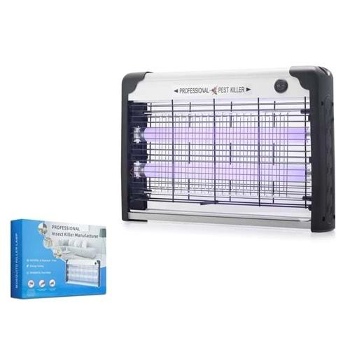 Hadron HDX9303 Elektrikli Sinek Öldürücü Cihaz 20W 39 cm Floresan Alüminyum Siyah Beyaz